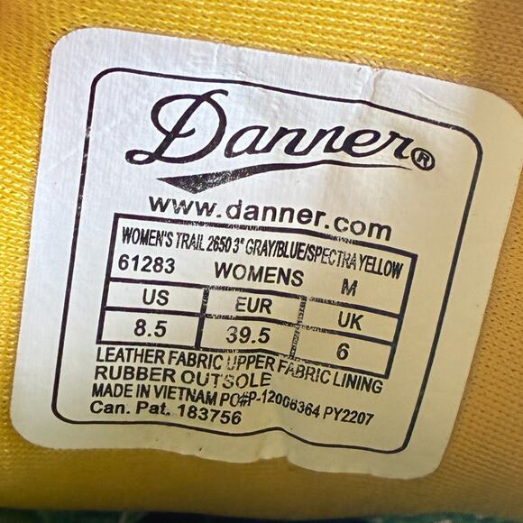 Danner Trail 2650 3" Gray Black Teal Outdoor Hiking Shoes 61283 Women's Size 8.5 - Picture 9 of 10